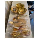 Gold Plated Silverware and Serving Tray