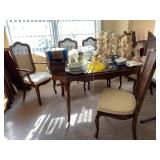Dining Room Table, 6 Chairs, Leaf, Covers