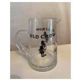 Old Crow Bourbon Glass Pitcher