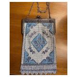 Stunning Vintage Mesh Metallic Beaded Purse