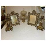 Hollywood Gold Glass Bowls, Mirrors Candlesticks