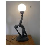 Art Deco Dancing Woman Black Lamp #2