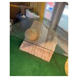 Post Modern Tessellated Stone Glass Coffee Table
