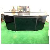 Sleek Black Lacquer Buffet Bar Cabinet