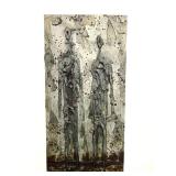 Mid Century Brutalist LUZON Couple Painting