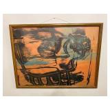 1963 Screen Print Abstract Modern Art Print