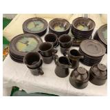 Mid Century Noritake Brown Primastone MCM Dish Set