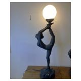 Art Deco Dancing Black Figure Woman Lamp #1