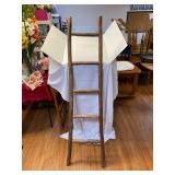 Decorative Folk Art Wooden Ladder Magazine Rack