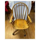 Oak Rolling Office Chair