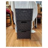 3-Tier Black Cloth & Wire Basket Cubby