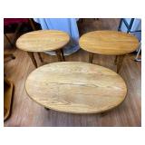 3pc Oval Coffee Table & End Tables
