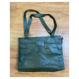 Green Leather Laptop Briefcase Bag