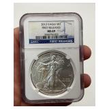 2012 Silver Eagle $1 Coin NGC First Release MS69