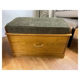 Oak Filing Cabinet Bench Combo