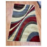 #4 Red/Brown Plush Area Rug - 3 x 5