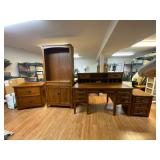 Mission Oak 7pc Office Furniture Desk Set WOW!