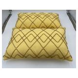 Pair Yellow Throw Pillows