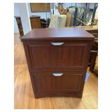 2 Drawer Wood Formica Filing Cabinet - Like New!