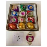 20:15 Vintage Glass Teardrop Ornaments Poland