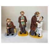 (3) Emmett Kelly Figurines