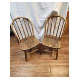 Pair Spindle Back Chairs