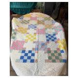 Quilt 4 - Vintage 9-Square Patchwork Quilt