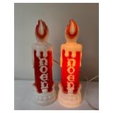 Pair NOEL Christmas Candle Blow Molds