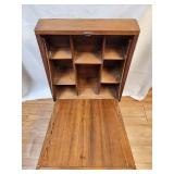 Antique Rustic Wall Desk Bar Cabinet