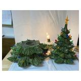 18" Light up Vintage Ceramic Christmas Tree