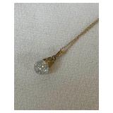 14kt Gold Glitter Pendant & Chain