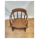 Antique Childs Folk Art Rocking Chair Star Seat
