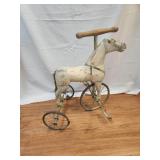 Victorian Era Carved Wooden Horse Tricycle Bike