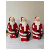 (3) Vintage 14" Santa Blow Molds