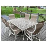 Tan Mesh & Metal Patio Set