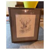 Charles Schwartz Wildlife Buck Drawing