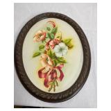 Oval Hand Painted Spring Floral Picture