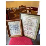 2 Vintage Cross Stitch Religious Pictures