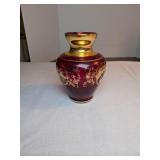 Small Red Gold Vintage Vase