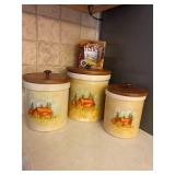 Gourmet Village Hand Painted Canister Set