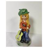 Vintage Hippy Guitar Girl Figurine