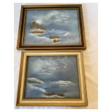 2 Hand Painted Beach Scenes