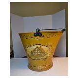 Handpainted Metal Coal Bucket