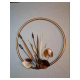 Vintage Brass Cattails Wall Decor