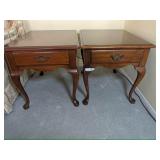 Pair Traditional Wood End Tables