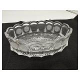 Fostoria Oval Coin Dot Crystal Dish