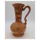 6:6 Tall Wooden Pitcher Vase 9.5"