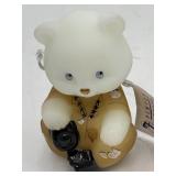 1991 Fenton Desert Storm Custard Glass Bear