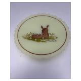Fenton 1984 Mothers Day Deer Custard Glass Plate