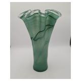7:7 Vintage Green Glass Vase